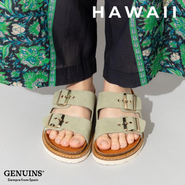 ジェニュインズ GENUINS HAWAII レディース 春 夏 サンダル ミント グリーン 緑 きれいめ カジュアル 上品 シューズ 靴 G104862