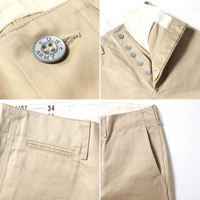ヒューストン HOUSTON ヒューストン U.S.コットンチノトラウザー メンズ HOUSTON U.S.COTTON M-1941 CHINO TROUSER カジュアル パンツ ボトムス U.S.コットン お出かけ ARMY カーキ ベージュ 10176_4