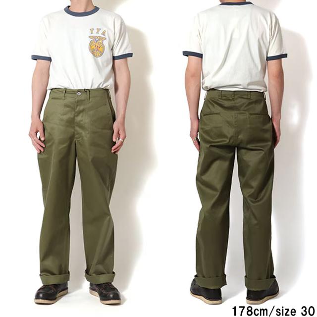 ヒューストン HOUSTON ヒューストン U.S.コットンチノトラウザー メンズ HOUSTON U.S.COTTON M-1941 CHINO TROUSER カジュアル パンツ ボトムス U.S.コットン お出かけ ARMY カーキ ベージュ 10176_6