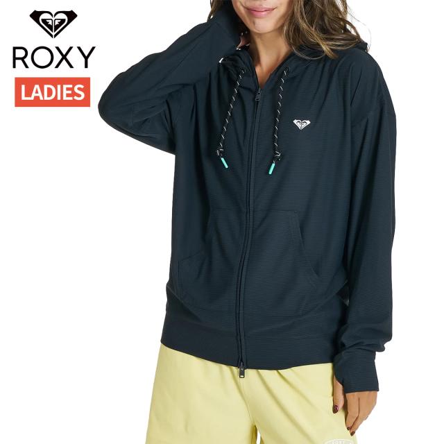 ロキシー ROXY DRYWELL HOODIE ドライウェル フーディー ジップラッシュガード レディース ブラック 黒 水泳 スイム 海水浴 ラッシュガード RLY262014-BLK