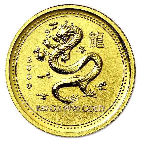 干支龍金貨 1/20オンス 2000年製 クリアケース入り 純金 コイン オーストラリアパース造幣局発行｜au PAY マーケット