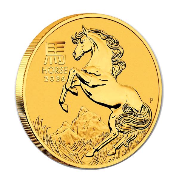 干支ウマ金貨 1/20オンス 2026年製 クリアケース入り   オーストラリアパース造幣局発行_3