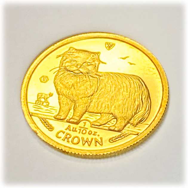 純金 コイン 『 キャット金貨 1/10オンス 1989年製 ペルシャ猫 クリア