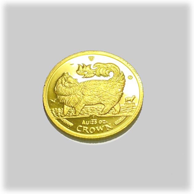 キャット金貨 1/25オンス 1993年製 メインクーン キャット クリアケース入り 純金 コイン マン島政府発行