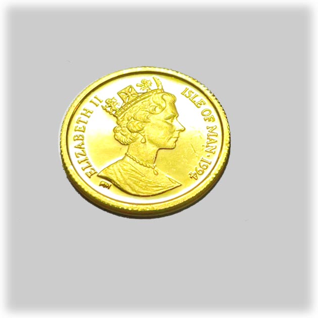 キャット金貨 1/25オンス 1994年製 ジャパニーズ・ボブテイル クリアケース入り 純金 金貨 マン島政府発行_1