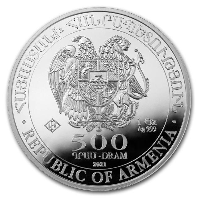 アルメニア ノアの方舟銀貨 2021年 1オンス ノアの箱舟銀貨 1オンス 2021年製 アルメニア共和国発行