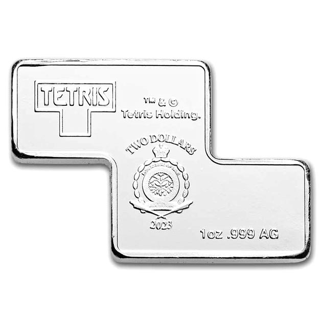 テトリスシルバーバー 1オンス テトリミノブロックS グリーン   インゴット シルバー ニウエ発行_1