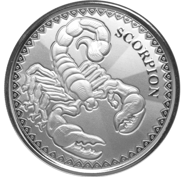 スコーピオン銀貨 1オンス 2022年製 クリアケース入り 純銀 コイン チャド共和国発行_2
