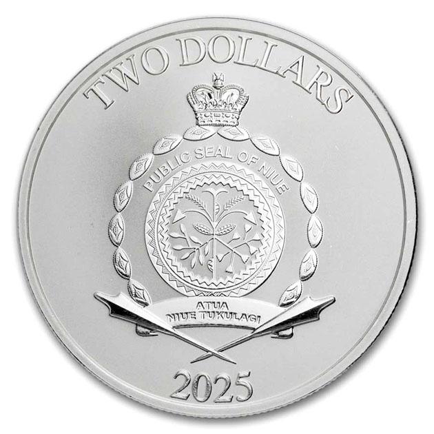 キャプテン・アメリカvsサノス銀貨 1オンス 2025年製 クリアケース入り ニウエ発行_1