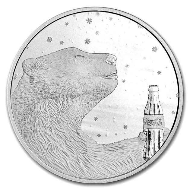 コカ・コーラ ホッキョクグマ 純銀コイン 1オンス クリアケース入り 原産国 アメリカ_2