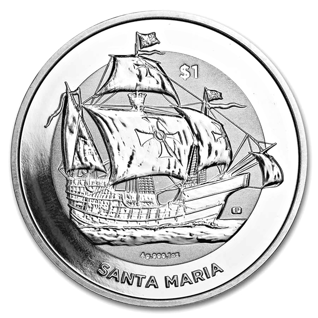 サンタ・マリア号銀貨 1オンス クリアケース入り 純銀 コイン イギリス領ヴァージン諸島 発行_2