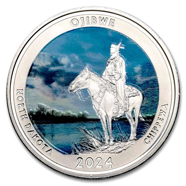 セオドア・ルーズベルト国立公園銀貨 1オンス 2024年製 カラー BOX付き   原産国 アメリカ_6
