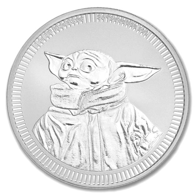 スター・ウォーズ ”グローグー” ベビーヨーダ銀貨 1オンス 2023年製 クリアケース入り 純銀 コイン ニュージーランド造幣局発行_2