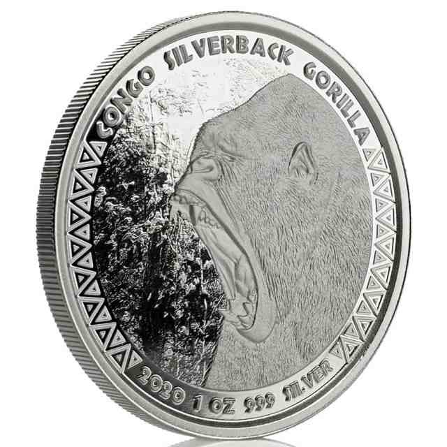 数々の賞を受賞 コンゴ シルバーバックゴリラ 1オンス 2020年 銀貨 コレクション