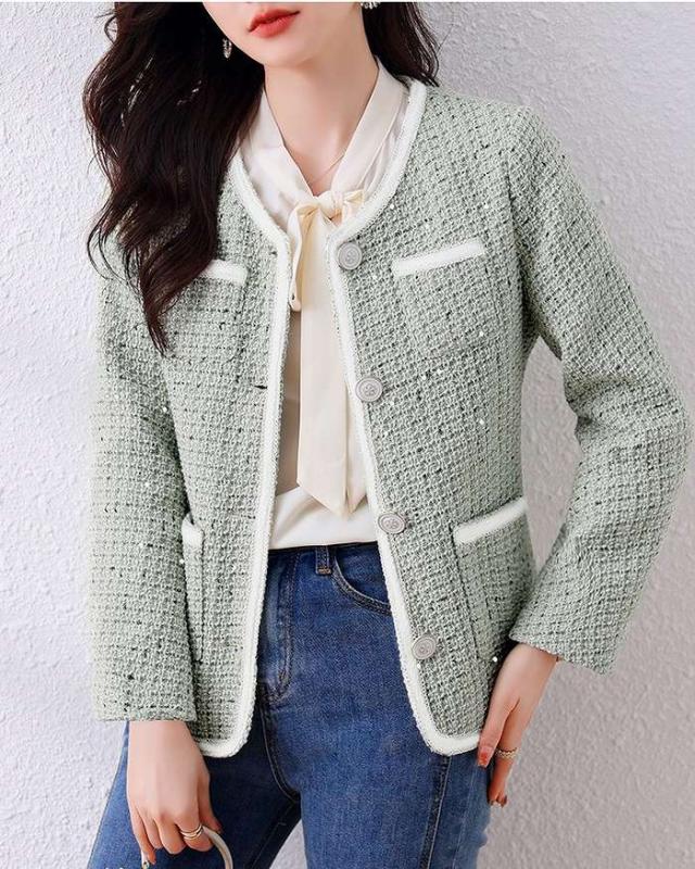 冬新作 予約商品 大きいサイズ レディース ツイードジャケット トップス コート ノーカラーコート LL 3L 4L 5L 韓国ファッション かわいい 大人 30代 40代 50代 冬服 202310の通販は