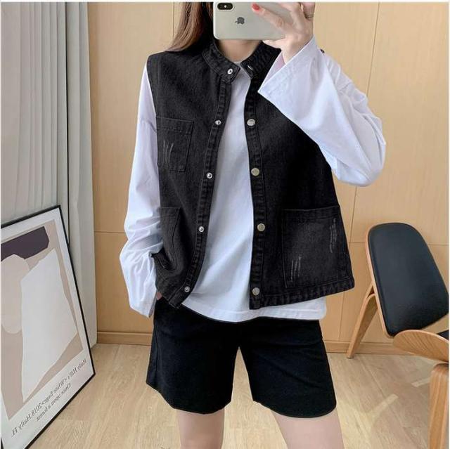 冬新作 予約商品 大きいサイズ レディース デニムベスト ノースリーブ デニムジャケット コート 羽織り 重ね着スタイル LL 3L 4L 5L 韓国ファッション かわいい 大人 30代 40代 50代 冬服 202310の通販は 5,330円