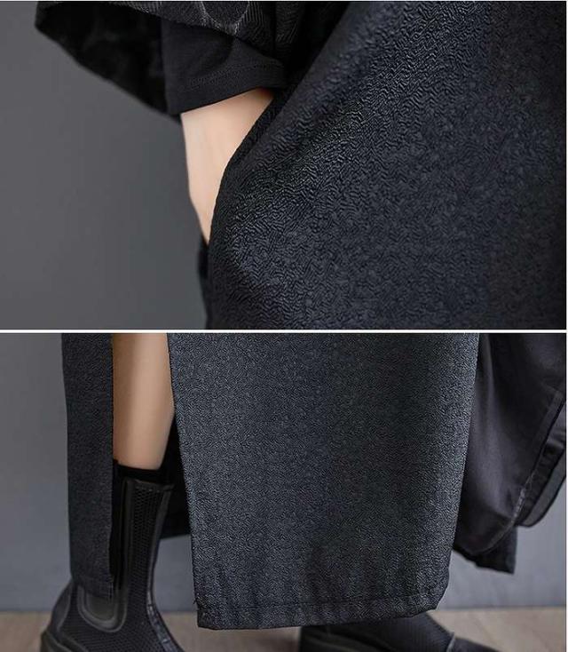 冬新作 予約商品 レイヤード ワンピース ブラック ドレープ ドット柄 ロング丈 ドルマンスリーブ 秋冬 ゆったり 大人 大きいサイズ レディース レディース 大人 30代 40代 50代 冬服 202411の通販は