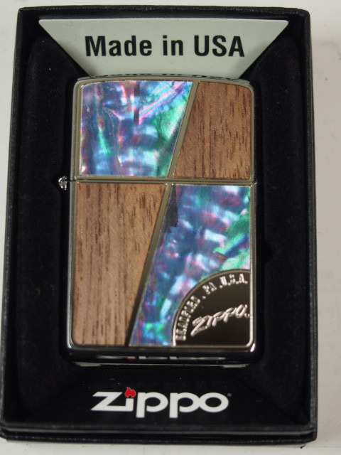 ジッポーZippo Shell Wood 貝＆木 シルバー シェルウッド P/SV