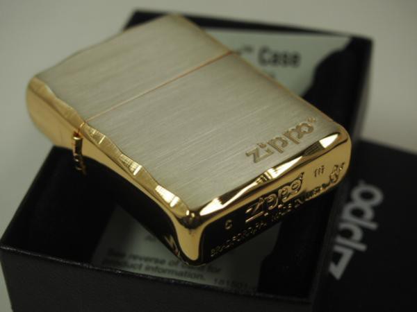 ZIPPO 新品　アーマー　シャインレイカット　エッジ彫刻　シルバー\u0026ゴールド