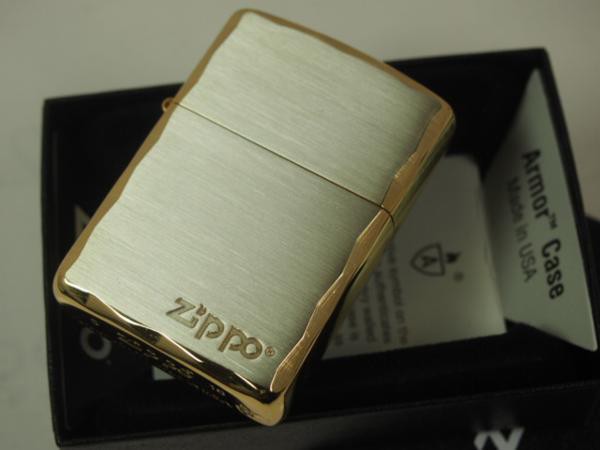 ZIPPO 新品　アーマー　シャインレイカット　エッジ彫刻　シルバー\u0026ゴールド