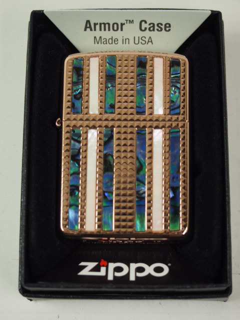 ジッポーZippo ARMOR シェルDC/LINE（Shell天然貝）ピンクゴールド PGD