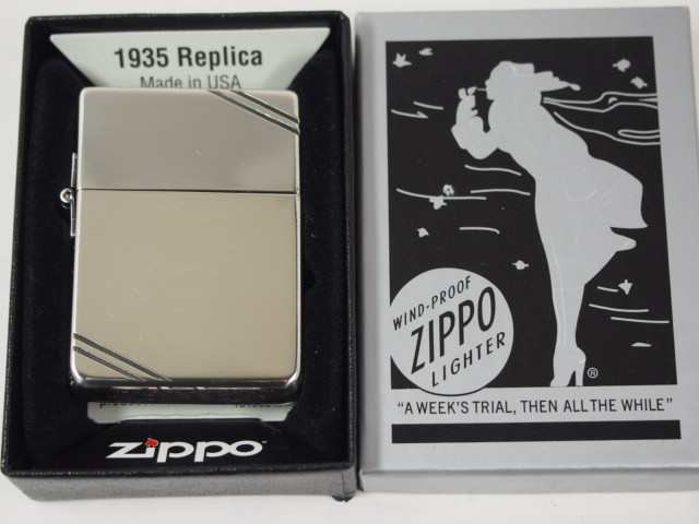 Zippo 1935 アラベスク 側面 3面唐草/彫刻 1935DL 3FA-SV ライン 銀