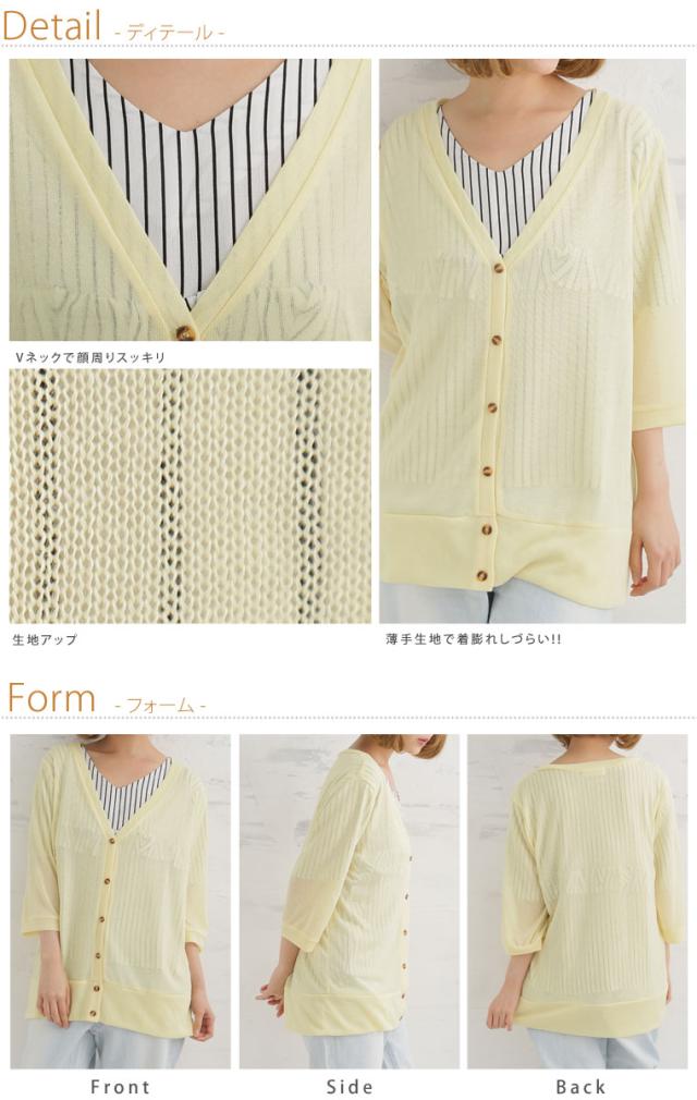 夏新作 大きいサイズ レディース カーディガン 新色追加 長袖 七分袖 半袖 シンプル カーディガン メール便可1 Ll の通販はau Pay マーケット ハッピーマリリン