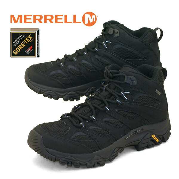 メレル MERRELL MOAB 3 SYNTHETIC MID GORE-TEX モアブ シンセティック ミッド ゴアテックス M500249 黒  透湿・防水 ハイキングシューズ 登山靴・トレッキングシューズ