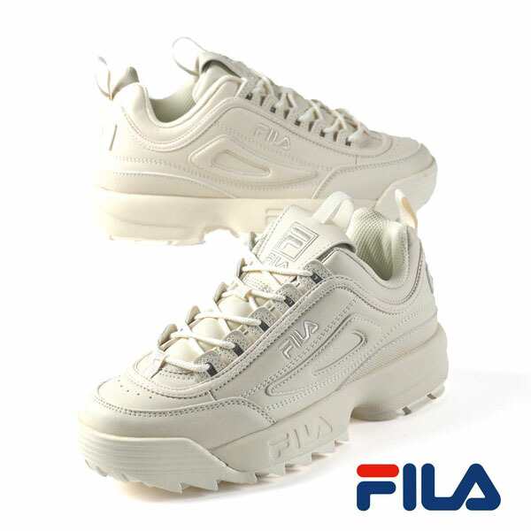 フィラ FILA DISRUPTOR II USS23029-100 クリーム ディスラプター 2 厚底 チャンキーソール カジュアルスニーカー ストリート レディース