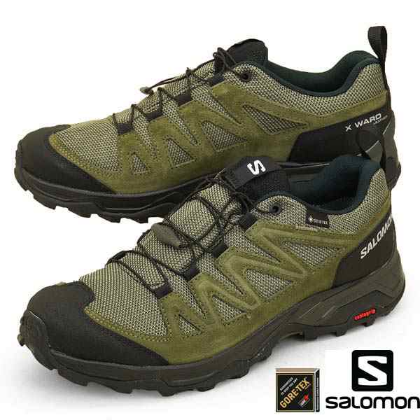 サロモン SALOMON X WARD LEATHER GTX 471822 緑 ローカット