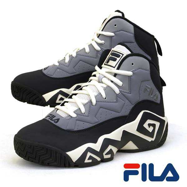 フィラ FILA MB USS23007-235 銀黒 ミッドカット カジュアルスニーカー ...