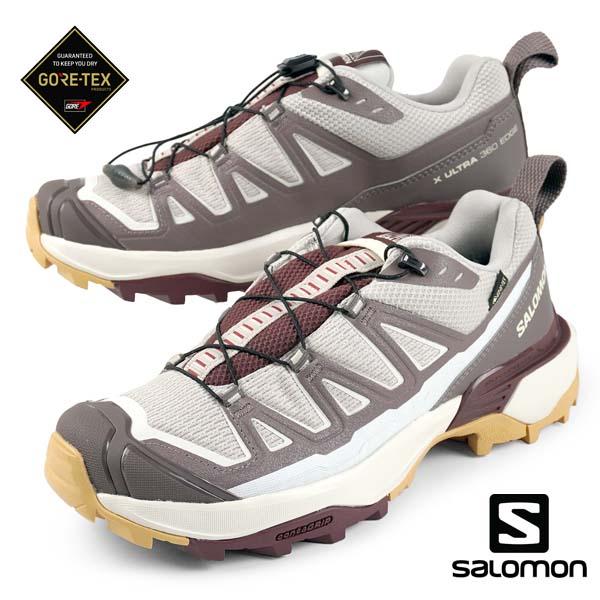 女性 サロモン SALOMON X ULTRA 360 EDGE GTX W 476988 Silver Cloud / Iron / Rum Raisin ハイキング 登山靴 ゴアテックス 軽量 防水 通気性 アウトドア カジュアル シンプル レディース 送料無料の通販は