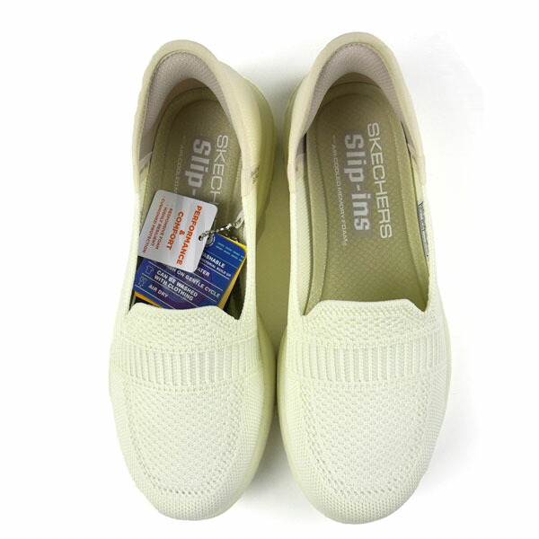 スケッチャーズ SKECHERS SLIP-INS ON - THE - GO FLEX - CAMELLIA 138181 OFWT スリップインズ 白 スリッポン ニット 高通気性 バレエシューズ カジュアルパンプス シンプル レディース 送料無料の通販は