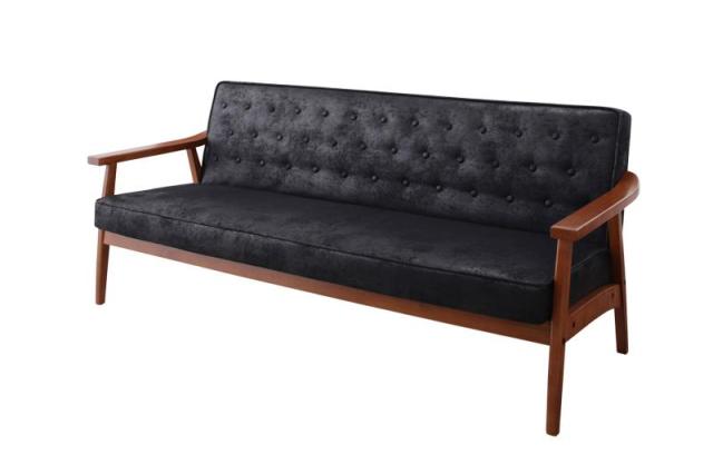 木肘ヴィンテージソファ〔Bedford〕ベドフォード 3人掛け ダークキャメルの通販は 52,091円