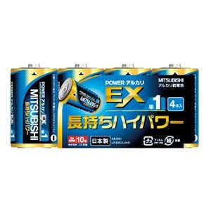 三菱 アルカリ乾電池単1形 4本パックMITSUBISHI アルカリEXJ LR20EXJ/4S 〔まとめ買い10個 合計40本〕 日本製 Japanの通販は 5,950円