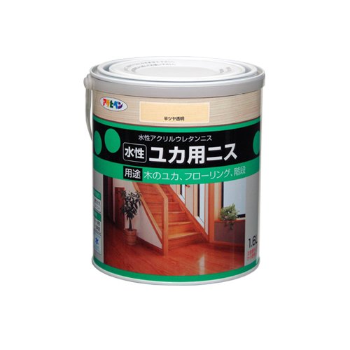 アサヒペン 水性ユカ用ニス 半ツヤ透明 1.6L 【北海道・沖縄・離島配送不可】 6,906円