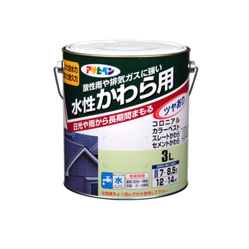 アサヒペン 水性かわら用 アイリッシュグリーン 3L 【北海道・沖縄・離島配送不可】