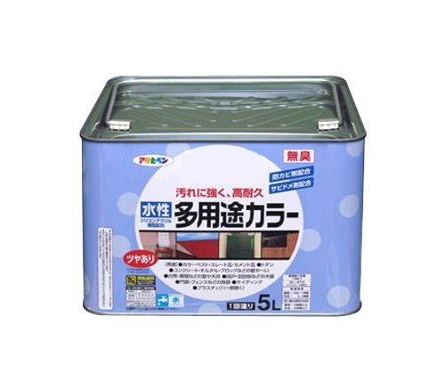 アサヒペン 水性多用途カラー 5L ライトグレー 【北海道・沖縄・離島配送不可】