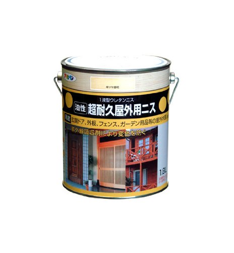 アサヒペン 油性超耐久屋外用ニス 1.8L 半ツヤ透明