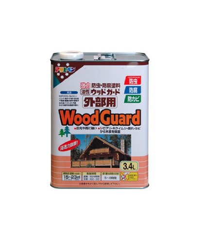 アサヒペン 油性ウッドガード 外部用 3.4L ブラック 04の通販は