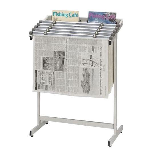 ナカキン　新聞架　5本掛　マガジンラック付　560S-WGの通販は