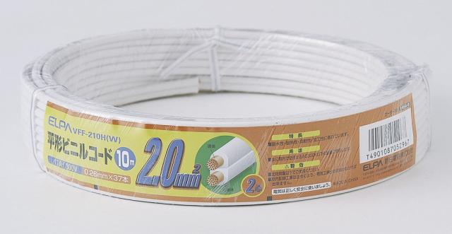 （まとめ買い）ELPA ビニールコード10M   VFF-210H(W) 〔×3〕 【北海道・沖縄・離島配送不可】