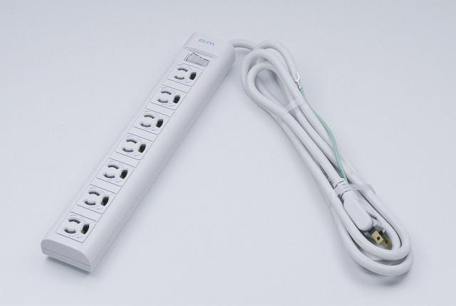 （まとめ買い）ELPA OAマルチタップ 3P7コ2M WBN-S7203B(G) 〔×3〕 【北海道・沖縄・離島配送不可】