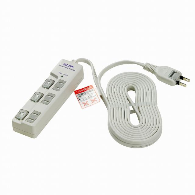 （まとめ買い）ELPA ＬＥＤランプスイッチ付タップ３Ｐ５ｍ WBS-LU305B(W) 〔×3〕の通販は 7,747円