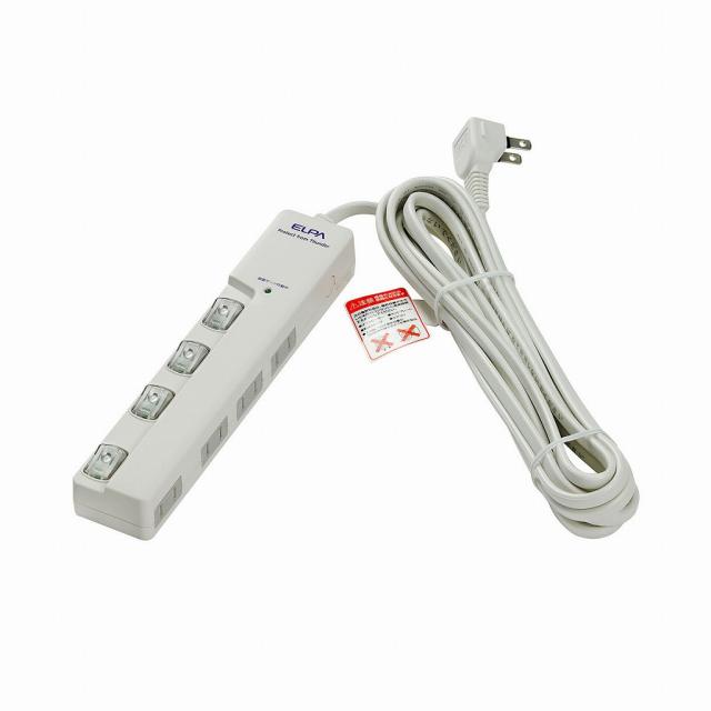 （まとめ買い）ELPA ＬＥＤランプスイッチ付タップ　ヨコ WLS-LY4500RS 〔×3〕 【北海道・沖縄・離島配送不可】