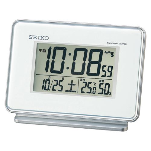 （まとめ買い）セイコー 2チャンネルアラーム温湿度電波時計 SQ767W 00023236 〔3台セット〕 【北海道・沖縄・離島配送不可】