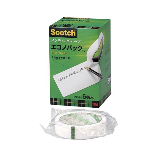 （まとめ買い）スリーエム メンディングテープエコノパック 6巻入 MP-24 00019081 〔×3〕 【北海道・沖縄・離島配送不可】