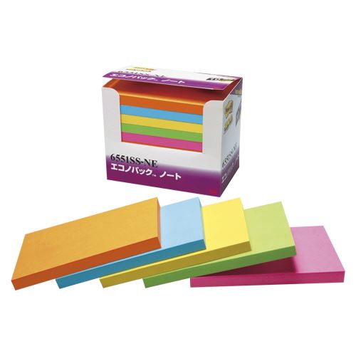 （まとめ買い）スリーエム エコノパックTM 強粘着ノート 5色混色 6551SS-NE 00014957 〔×3〕 【北海道・沖縄・離島配送不可】 8,724円