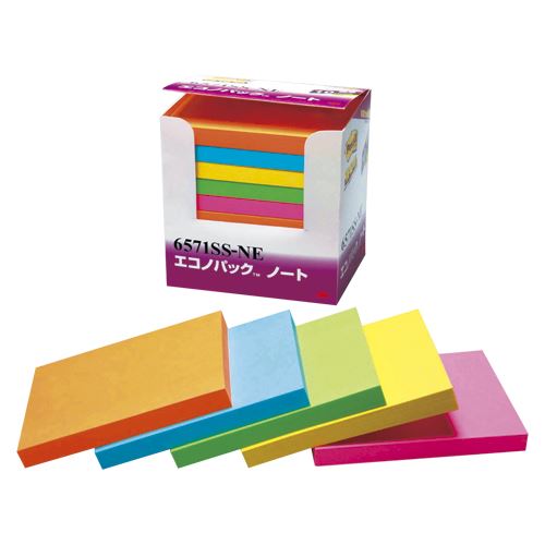 （まとめ買い）スリーエム エコノパックTM 強粘着ノート 5色混色 6571SS-NE 00014956 〔×3〕 【北海道・沖縄・離島配送不可】