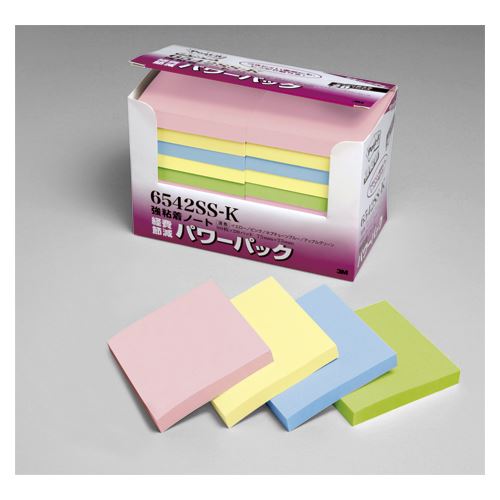 （まとめ買い） スリーエム 強粘着ノート パワーパック 5色混色 6542SS-NE ×3 ☆まとめ買い☆スリーエム 強粘着ノート パワーパック 5色混色 6542SS